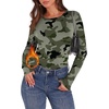 image:imageWIHOLL Long Sleeve Thermal Shirt for Women Light Fleece Tops Fall 2026 Crew Neck Casual Basic TShirtsPrint 01