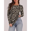 image:imageWIHOLL Long Sleeve Thermal Shirt for Women Light Fleece Tops Fall 2026 Crew Neck Casual Basic TShirtsPrint 02