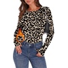 image:imageWIHOLL Long Sleeve Thermal Shirt for Women Light Fleece Tops Fall 2026 Crew Neck Casual Basic TShirtsPrint 02