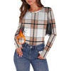 image:imageWIHOLL Long Sleeve Thermal Shirt for Women Light Fleece Tops Fall 2026 Crew Neck Casual Basic TShirtsPrint 04