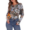 image:imageWIHOLL Long Sleeve Thermal Shirt for Women Light Fleece Tops Fall 2026 Crew Neck Casual Basic TShirtsPrint 05