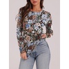 image:imageWIHOLL Long Sleeve Thermal Shirt for Women Light Fleece Tops Fall 2026 Crew Neck Casual Basic TShirtsPrint 05