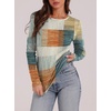 image:imageWIHOLL Long Sleeve Thermal Shirt for Women Light Fleece Tops Fall 2026 Crew Neck Casual Basic TShirtsPrint 06