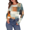 image:imageWIHOLL Long Sleeve Thermal Shirt for Women Light Fleece Tops Fall 2026 Crew Neck Casual Basic TShirtsPrint 06