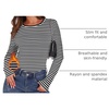 image:imageWIHOLL Long Sleeve Thermal Shirt for Women Light Fleece Tops Fall 2026 Crew Neck Casual Basic TShirtsStripe Black