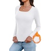 image:imageWIHOLL Long Sleeve Thermal Shirts for Women Fall TopsAwhite