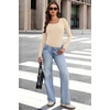 image:imageWIHOLL Long Sleeve Thermal Shirts for Women Fall TopsBeige