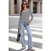 image:imageWIHOLL Long Sleeve Thermal Shirts for Women Fall TopsBlack Striped