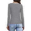 image:imageWIHOLL Long Sleeve Thermal Shirts for Women Fall TopsBlack Striped