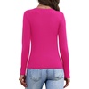 image:imageWIHOLL Long Sleeve Thermal Shirts for Women Fall TopsHot Pink