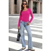 image:imageWIHOLL Long Sleeve Thermal Shirts for Women Fall TopsHot Pink