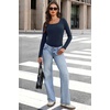 image:imageWIHOLL Long Sleeve Thermal Shirts for Women Fall TopsNavy Blue