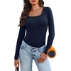 image:imageWIHOLL Long Sleeve Thermal Shirts for Women Fall TopsNavy Blue