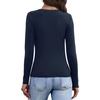 image:imageWIHOLL Long Sleeve Thermal Shirts for Women Fall TopsNavy Blue