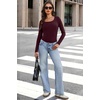 image:imageWIHOLL Long Sleeve Thermal Shirts for Women Fall TopsWine