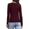 image:imageWIHOLL Long Sleeve Thermal Shirts for Women Fall TopsWine
