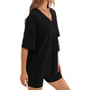 image:imageWIHOLL Oversized Tshirts for Women 2026 Summer Tops Short Sleeve V Neck Shirts Basic TeeBlack