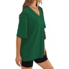image:imageWIHOLL Oversized Tshirts for Women 2026 Summer Tops Short Sleeve V Neck Shirts Basic TeeGreen