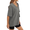 image:imageWIHOLL Oversized Tshirts for Women 2026 Summer Tops Short Sleeve V Neck Shirts Basic TeeGrey