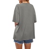 image:imageWIHOLL Oversized Tshirts for Women 2026 Summer Tops Short Sleeve V Neck Shirts Basic TeeGrey