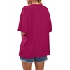 image:imageWIHOLL Oversized Tshirts for Women 2026 Summer Tops Short Sleeve V Neck Shirts Basic TeeHot Pink