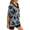 image:imageWIHOLL Oversized Tshirts for Women 2026 Summer Tops Short Sleeve V Neck Shirts Basic TeeLeaves