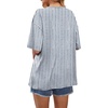 image:imageWIHOLL Oversized Tshirts for Women 2026 Summer Tops Short Sleeve V Neck Shirts Basic TeeStripes