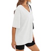 image:imageWIHOLL Oversized Tshirts for Women 2026 Summer Tops Short Sleeve V Neck Shirts Basic TeeWhite