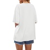 image:imageWIHOLL Oversized Tshirts for Women 2026 Summer Tops Short Sleeve V Neck Shirts Basic TeeWhite