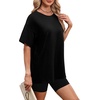 image:imageWIHOLL Oversized Tshirts for Women Summer Tops Short Sleeve T Shirts Beach Vacation Clothes Travel Outfits Fashion 2026All Black