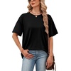 image:imageWIHOLL Oversized Tshirts for Women Summer Tops Short Sleeve T Shirts Beach Vacation Clothes Travel Outfits Fashion 2026All Black