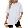 image:imageWIHOLL Oversized Tshirts for Women Summer Tops Short Sleeve T Shirts Beach Vacation Clothes Travel Outfits Fashion 2026All White