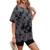 image:imageWIHOLL Oversized Tshirts for Women Summer Tops Short Sleeve T Shirts Beach Vacation Clothes Travel Outfits Fashion 2026Charcoal Tie Dye