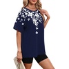 image:imageWIHOLL Oversized Tshirts for Women Summer Tops Short Sleeve T Shirts Beach Vacation Clothes Travel Outfits Fashion 2026Floral Navy