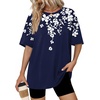 image:imageWIHOLL Oversized Tshirts for Women Summer Tops Short Sleeve T Shirts Beach Vacation Clothes Travel Outfits Fashion 2026Floral Navy