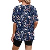 image:imageWIHOLL Oversized Tshirts for Women Summer Tops Short Sleeve T Shirts Beach Vacation Clothes Travel Outfits Fashion 2026Flowers and Leaves
