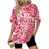 image:imageWIHOLL Oversized Tshirts for Women Summer Tops Short Sleeve T Shirts Beach Vacation Clothes Travel Outfits Fashion 2026Hot Pink Leopard