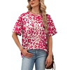 image:imageWIHOLL Oversized Tshirts for Women Summer Tops Short Sleeve T Shirts Beach Vacation Clothes Travel Outfits Fashion 2026Hot Pink Leopard