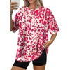image:imageWIHOLL Oversized Tshirts for Women Summer Tops Short Sleeve T Shirts Beach Vacation Clothes Travel Outfits Fashion 2026Hot Pink Leopard