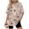 image:imageWIHOLL Oversized Tshirts for Women Summer Tops Short Sleeve T Shirts Beach Vacation Clothes Travel Outfits Fashion 2026Ink Painting Flowers