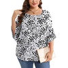 image:imageWIHOLL Plus Size Tops for Women 34 Length Sleeve Blouses Dressy Casual Tshirts Shirts Fahion Summer OutfitsFloral 05