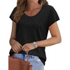 image:imageWIHOLL Short Sleeve Sweater for Women Scoop Neck Trendy Summer Tops 2026 Travel Business Casual Outfits