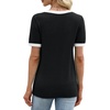 image:imageWIHOLL Short Sleeve Sweater for Women V Neck Spring Summer Tops 2026 Work Business Casual Outfits Trendy Clothes0color Block Black 01
