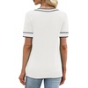 image:imageWIHOLL Short Sleeve Sweater for Women V Neck Spring Summer Tops 2026 Work Business Casual Outfits Trendy Clothes1color Block White