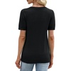 image:imageWIHOLL Short Sleeve Sweater for Women V Neck Spring Summer Tops 2026 Work Business Casual Outfits Trendy ClothesBlack