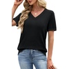 image:imageWIHOLL Short Sleeve Sweater for Women V Neck Spring Summer Tops 2026 Work Business Casual Outfits Trendy ClothesBlack