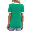 image:imageWIHOLL Short Sleeve Sweater for Women V Neck Spring Summer Tops 2026 Work Business Casual Outfits Trendy ClothesColor Block Green