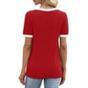 image:imageWIHOLL Short Sleeve Sweater for Women V Neck Spring Summer Tops 2026 Work Business Casual Outfits Trendy ClothesColor Block Red
