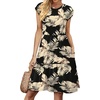 image:imageWIHOLL Summer Dresses for Women 2026 Cap Sleeve Casual Sundresses Floral Tiered Swing Fashion Beach Vacation Dress02  Beige Leaf