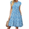 image:imageWIHOLL Summer Dresses for Women 2026 Cap Sleeve Casual Sundresses Floral Tiered Swing Fashion Beach Vacation Dress02  Blue White
